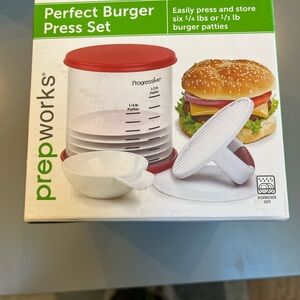 Progressive Perfect Burger Press Set - Red and White